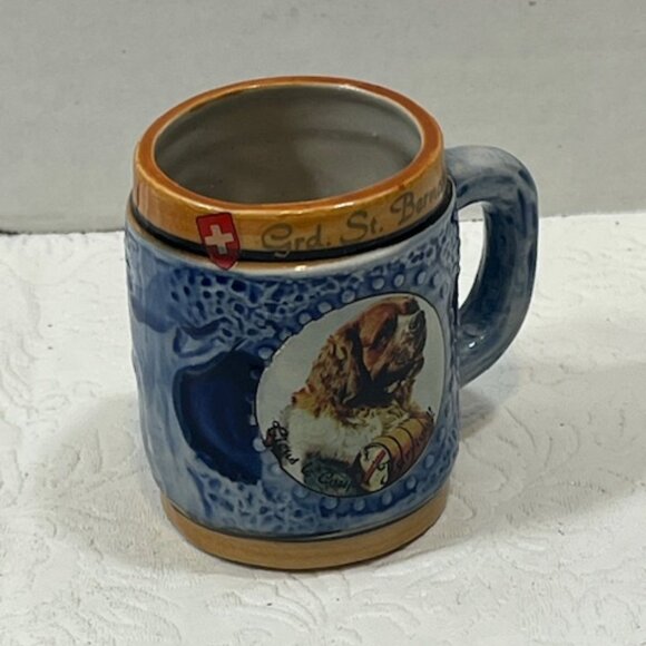 VTG Swiss Grd.St. Bernard Dog Mini Mug Shot Cup 2.75" Tall Souvenir Collectible - Picture 10 of 16